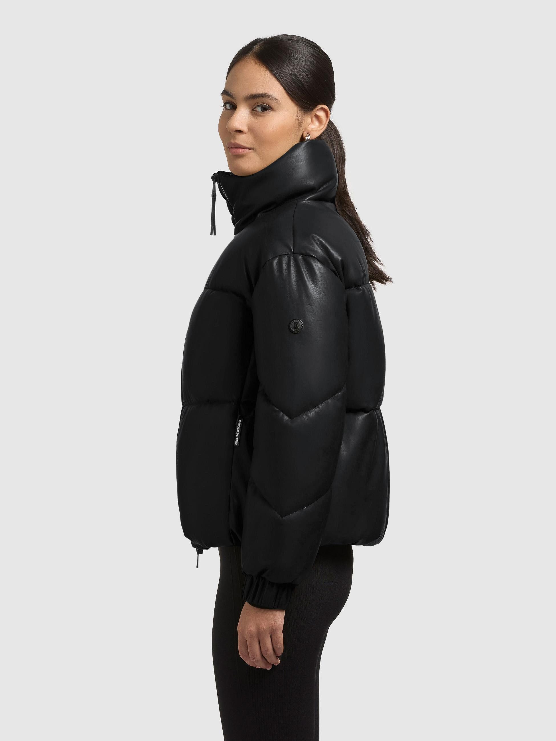 khujo Steppjacke Khalia Gesteppte Damen Winterjacke in Lederoptik