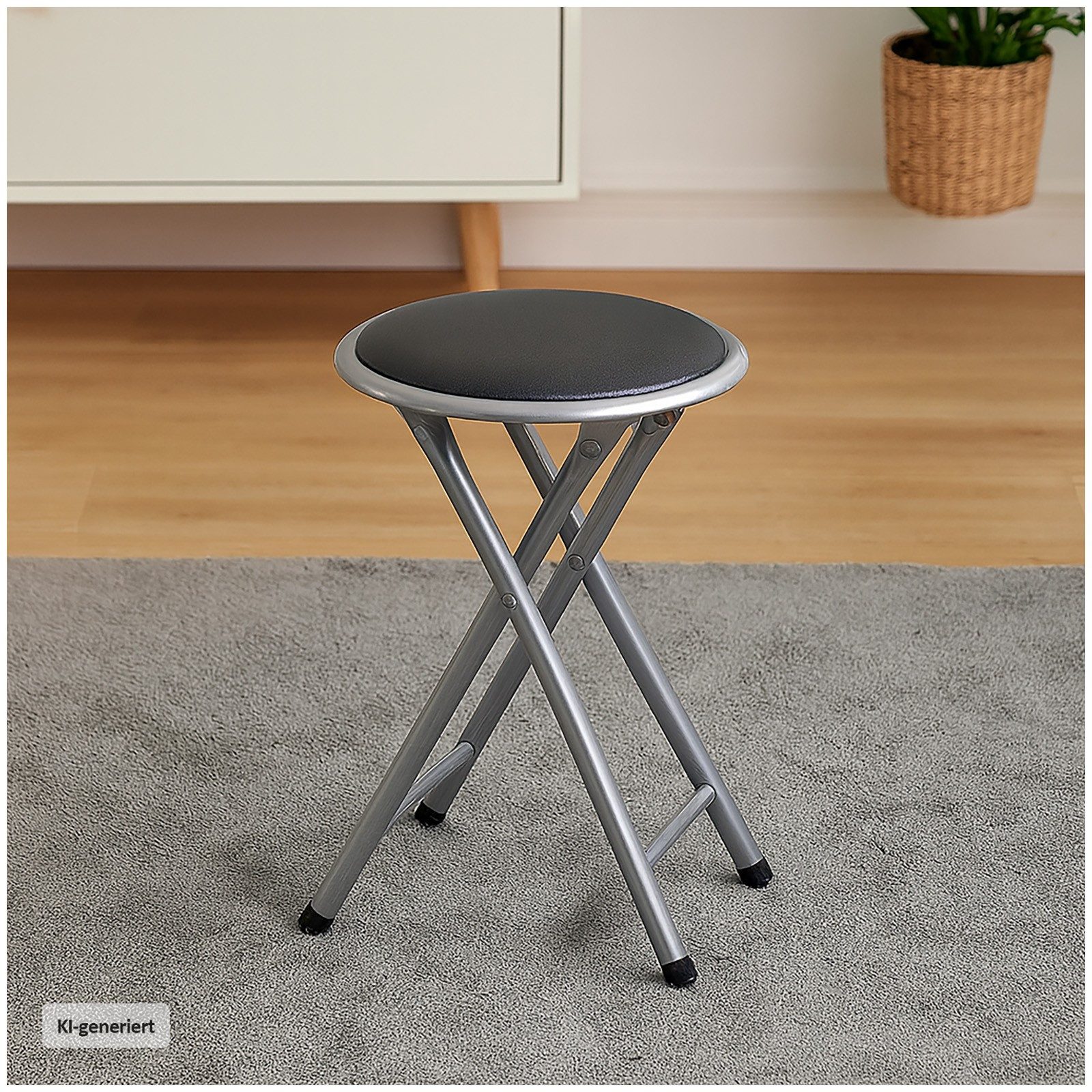 HTI-Living Hocker Praktischer Klapphocker Metallgestell (Stück, 1 Hocker), Küchenstuhl Kunstleder