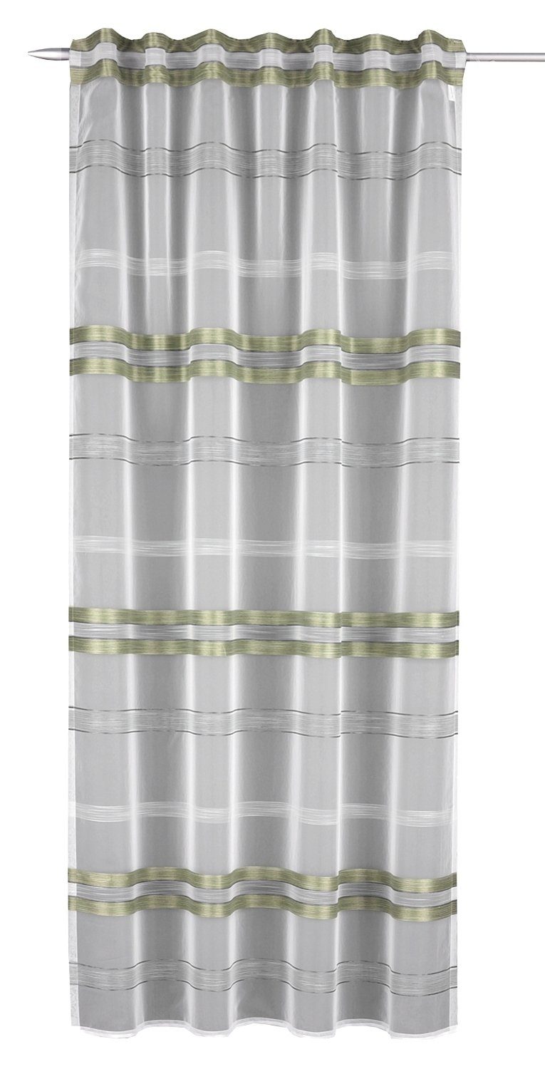 halbtransparent Grün, B Schlaufen, Albani, 135 Vorhang cm, cm, verdeckte Schlaufenvorhang, L 245