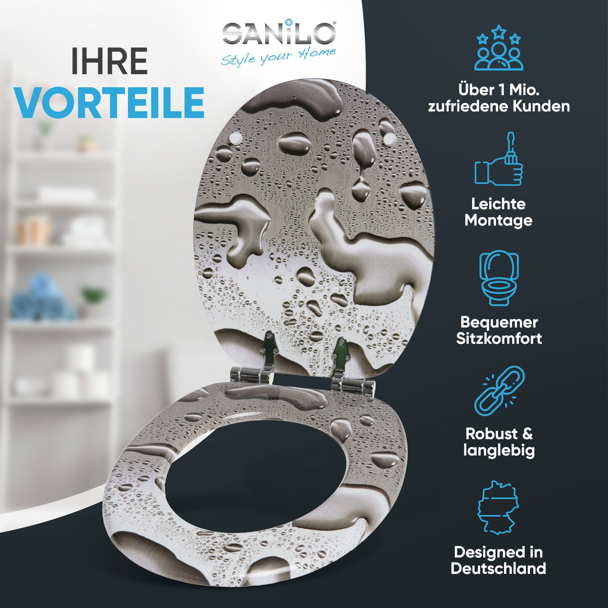 Sanilo WC-Sitz Dewdrop, mit Absenkautomatik, hochwertig günstig online kaufen