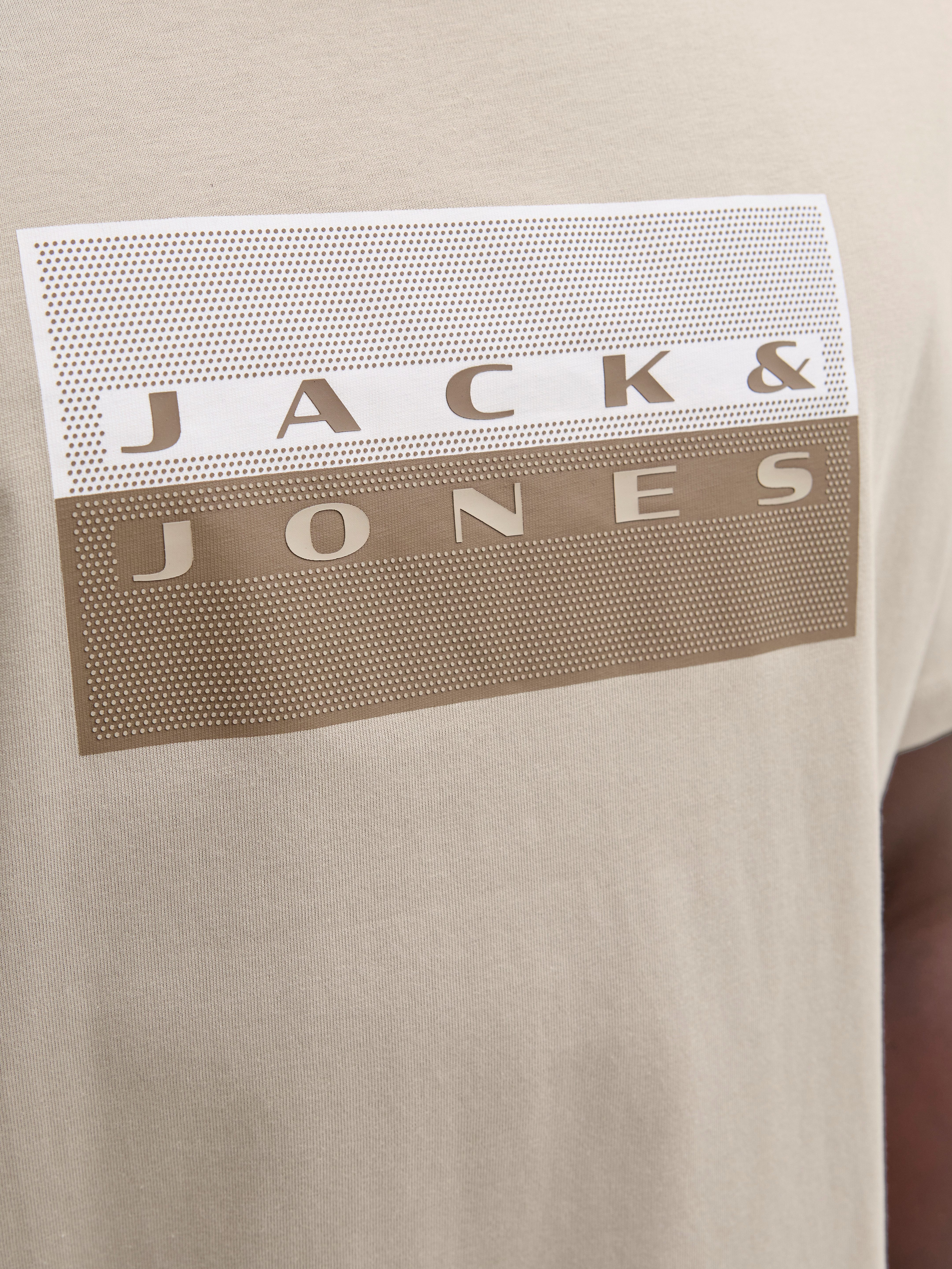 Jack & Jones Kurzarmshirt JCOFUSION DOTS PRINT TEE SS CREW SN Baumwolle, regular fit