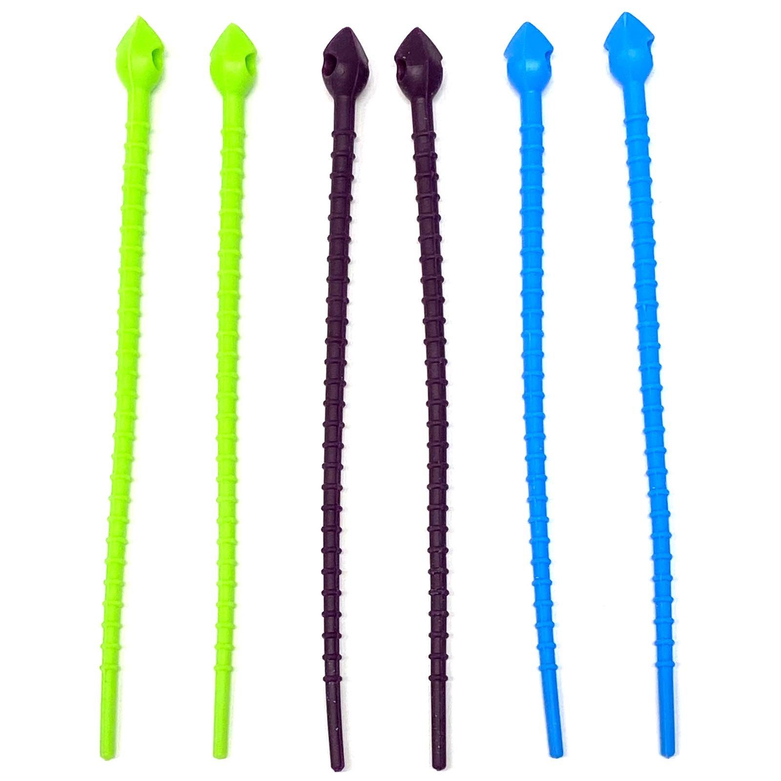 HAC24 Verschlussklammer Silikonbänder Rouladenbinder Silikon Beutelverschluss (Set, 6-tlg), Wiederverwendbar