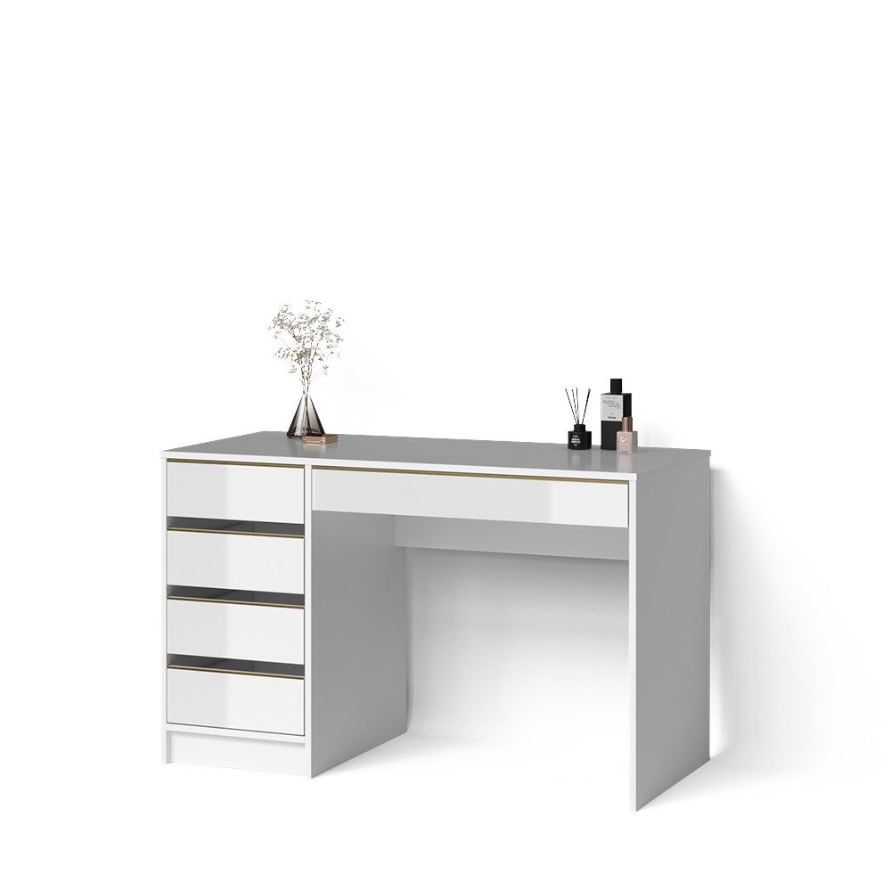 Livinity® Schminktisch Imola, Weiß/Gold/Gold, ohne Spiegel günstig online kaufen