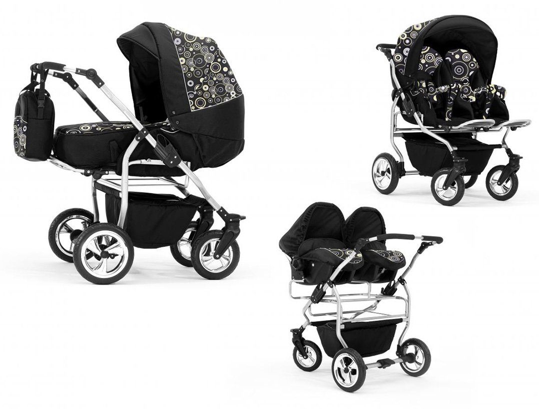 Zwillingswagen Duo 4 in 1 inkl. Sportsitze und Autositze in 20 Farben