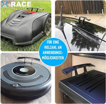 MAVURA Blende X-RACE Mini Heckspoiler Spoiler selbstklebend Mini Flügel Wing, schwarz für Mähroboter Auto KFZ Auto u.v.m.