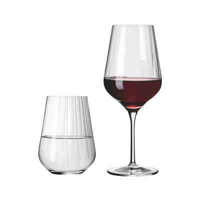 Ritzenhoff Glas Sternschliff Rotwein- und Wassergläser 12er Set, Kristallglas