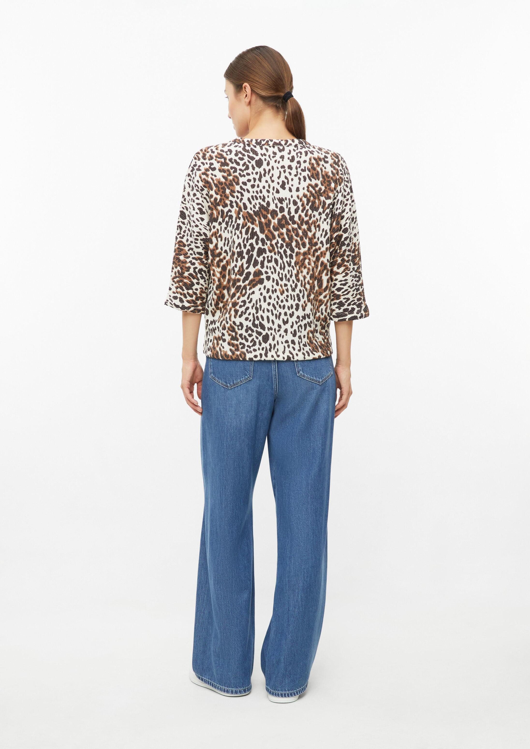 s.Oliver 3/4-Arm-Shirt T-Shirt T-Shirt aus Strukturjersey mit Fledermausärmel