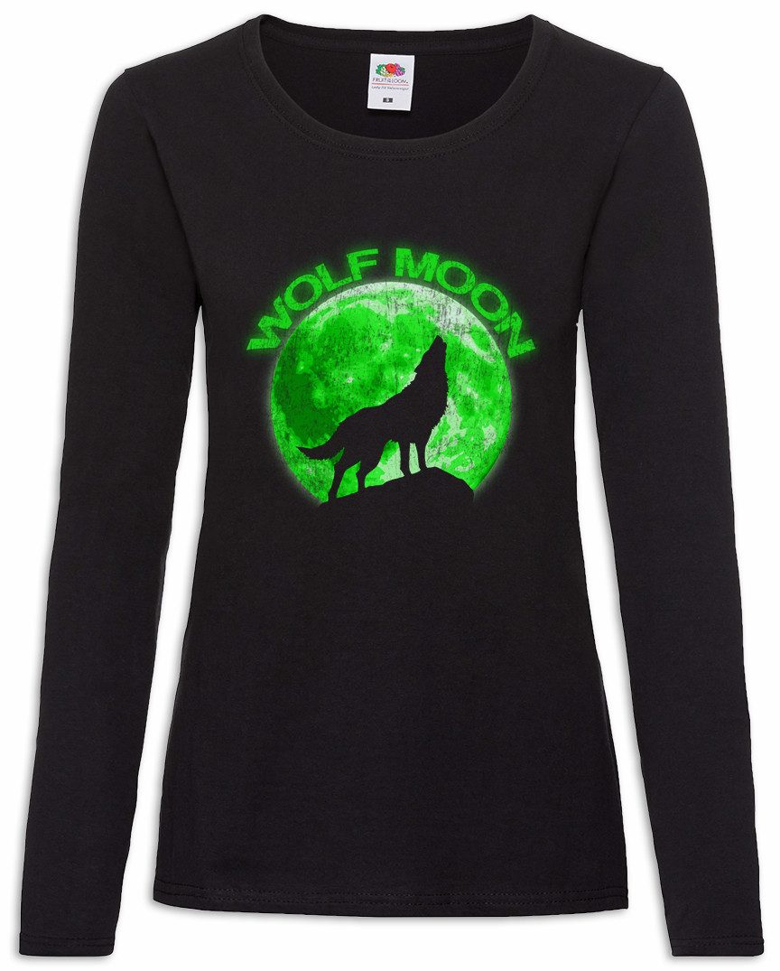 Langarmshirt Wolf Moon Damen Langarmshirt Wölfe Mond Type Werwolf The O Werewolf