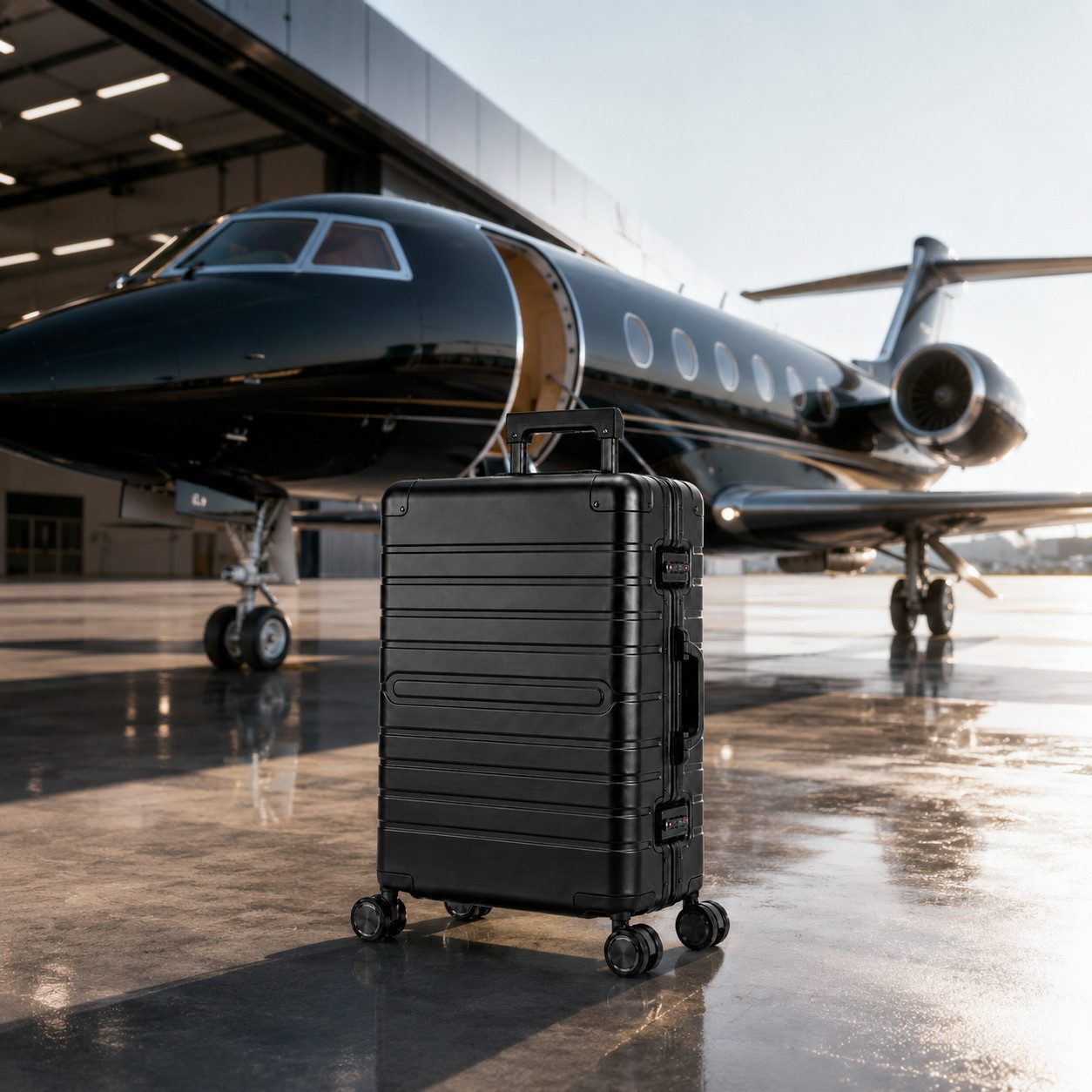 Travelhouse Koffer 100% Aluminium OSLO M - verschiedene Farben, 4 Rollen, aus Aluminium, mit voll gefüttertem Innenraum, mit Kantenschutz
