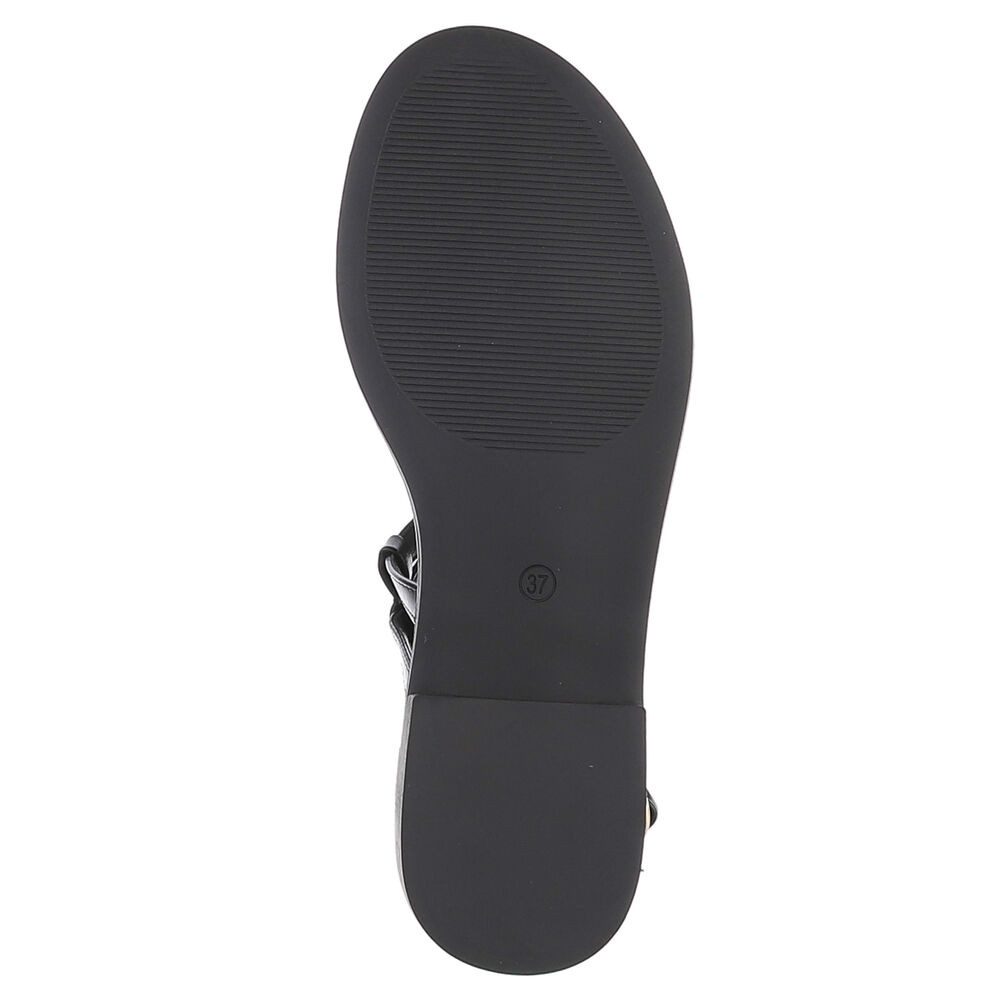 Ital-Design Damen Sandale mit Zierelementen und Fersenriemen Riemchensandalette (92002744) Blockabsatz Riemchensandalen in Schwarz