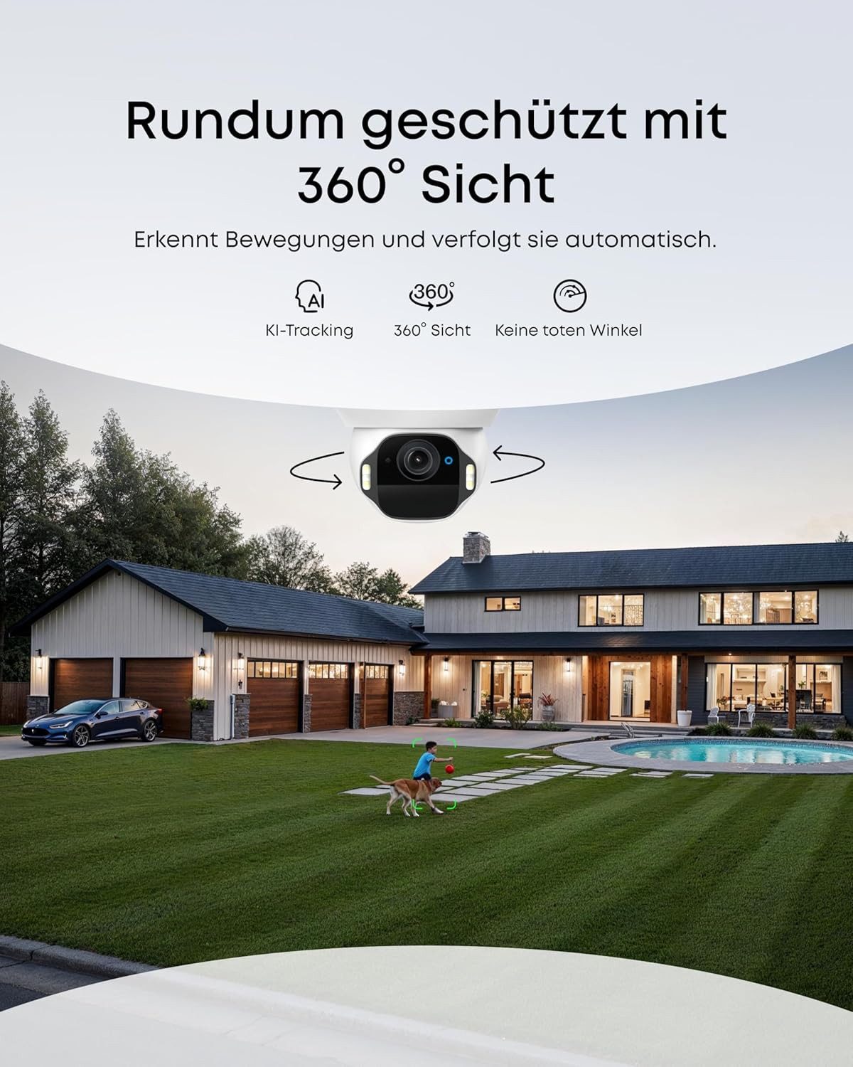 eufy Security Überwachungskamera eufy eufyCam E42 4K Kabellose Solar-Überwachungskamera Außen (Außenbereich, 4-tlg., E42, Lokale Aufzeichnung)