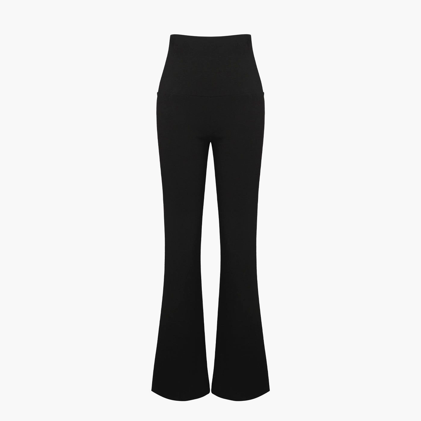 Loungehose Cotton Flared Bootcut Leggings-Schwarz-XL