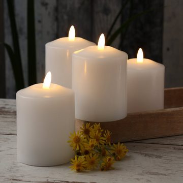 MARELIDA LED-Kerze LED Kerzenset Adventskerzen Echtwachs mit Fernbedienung 11,5cm 4St. (4-tlg)