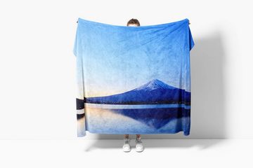Sinus Art Handtücher Handtuch Strandhandtuch Saunatuch Kuscheldecke mit Fotomotiv Fuji Vulkan Japan See, Baumwolle-Polyester-Mix (1-St), Handtuch