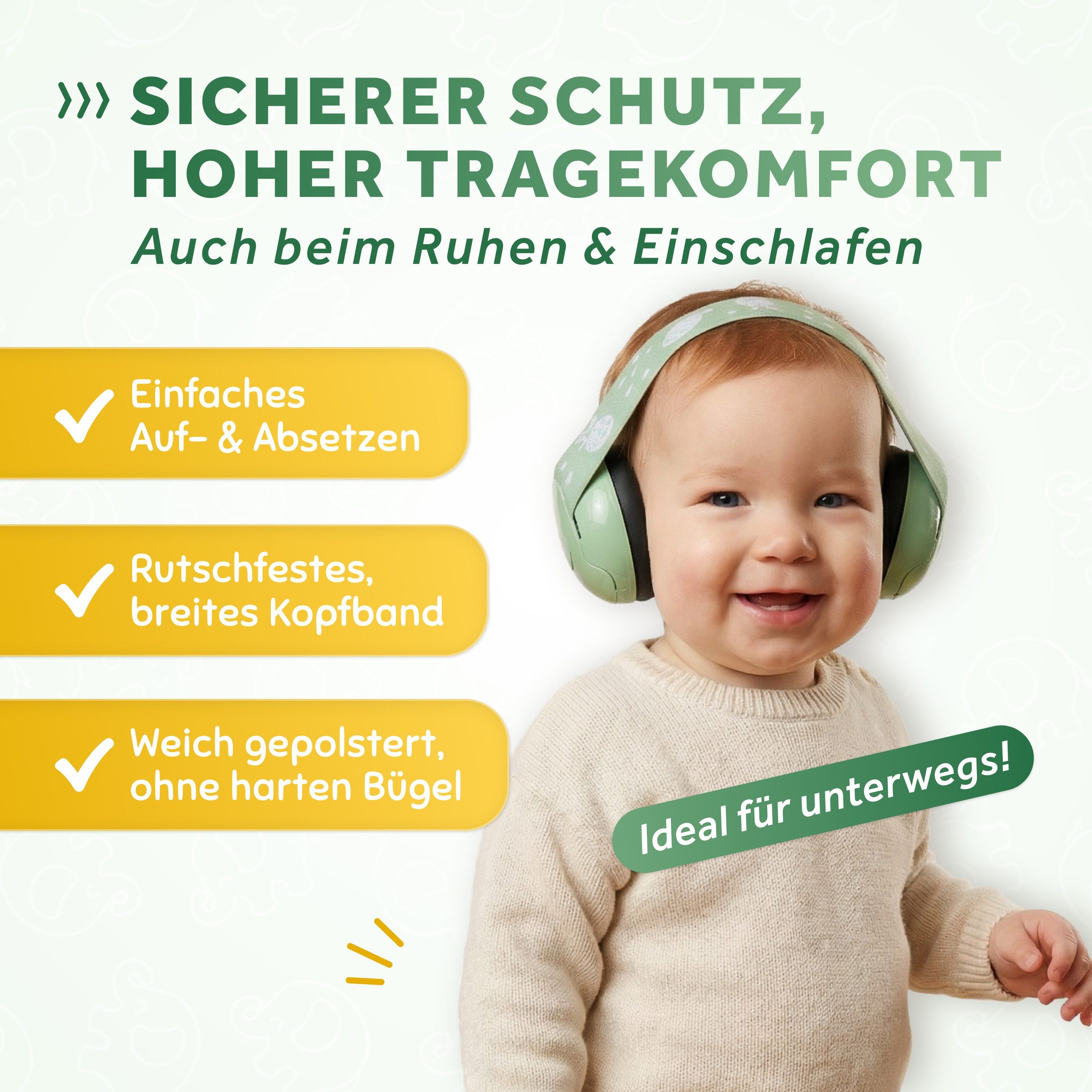 Schallwerk Kapselgehörschutz Mini+ Gehörschutz Baby, Lärmschutz Ohrenschützer Babys & Kleinkinder, (Ohrenschutz für Babys & Kleinkinder, mit verstellbarem Kopfb – Bild 5 von 5