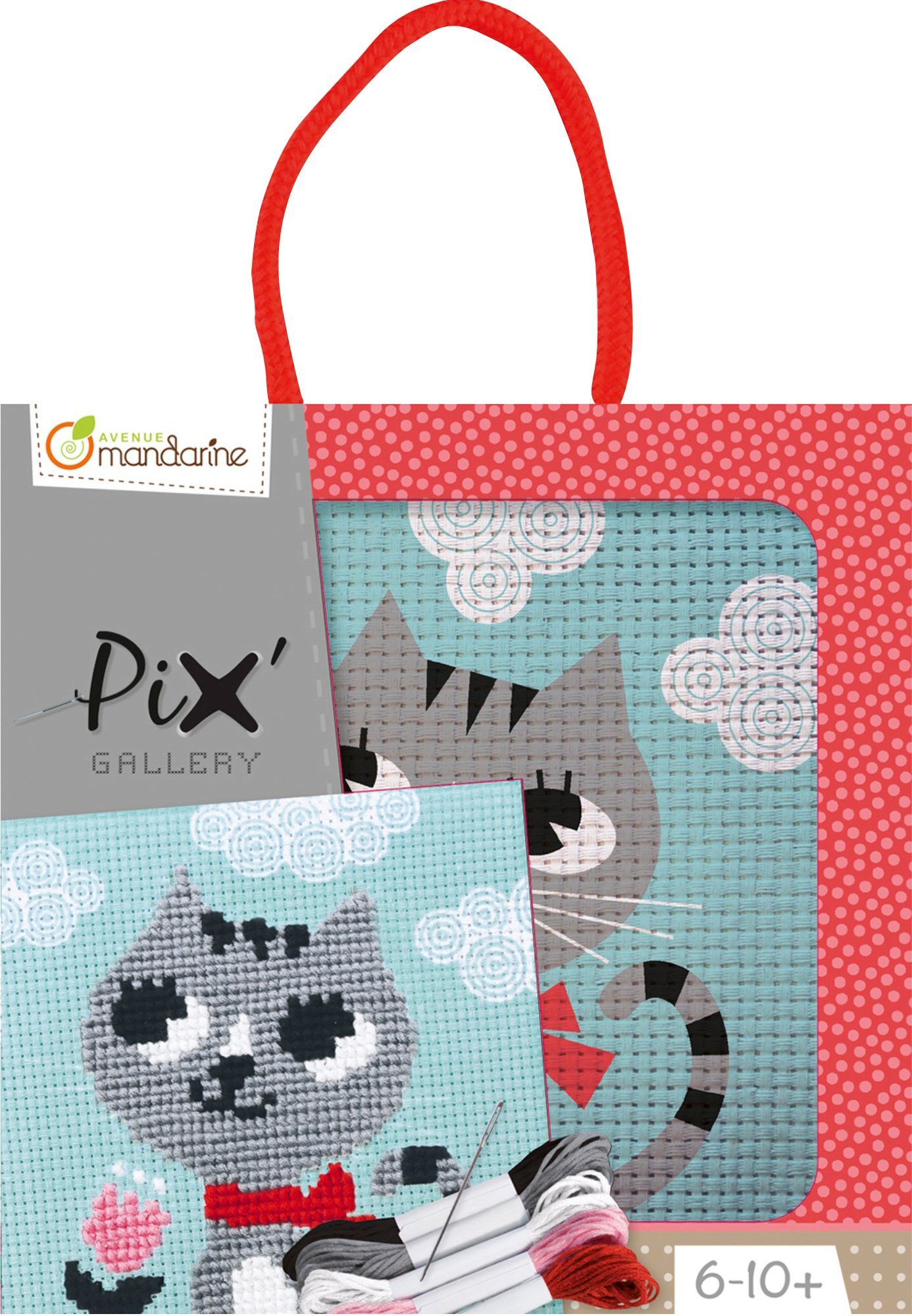 Avenue Mandarine Kreativset Stickset Pix Gallery Katze, (8-tlg), 8 Teile