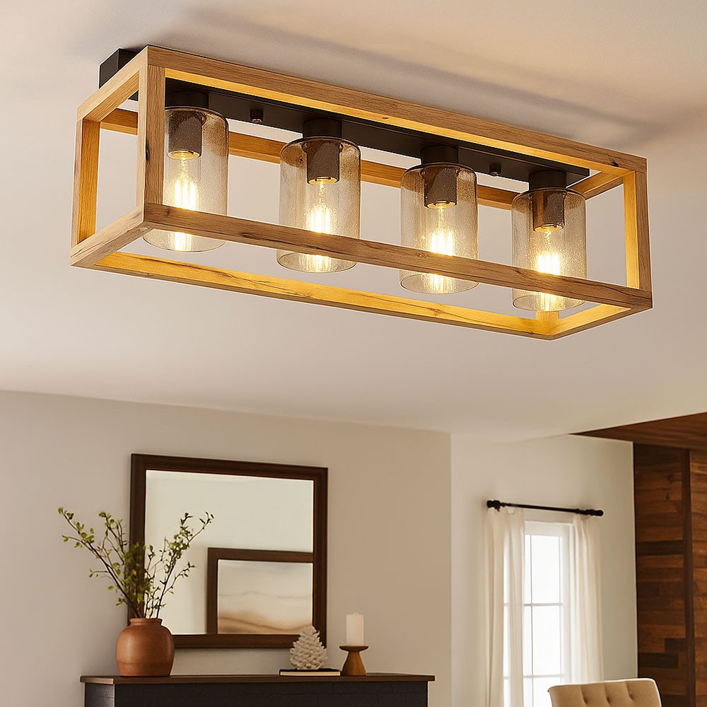GLOBO LIGHTING Deckenleuchte, Leuchtmittel nicht inklusive, Deckenlampe Esstisch Retro Deckenleuchte rustikal Landhaus Deckenlampe