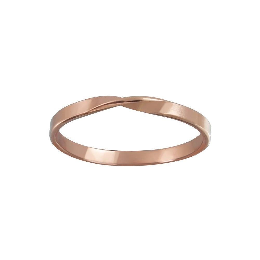 BUNGSA Fingerring Ring einfach gedreht Rosegold aus Silber Frauen 925 Mädchen (Ring, 1-tlg), Damen