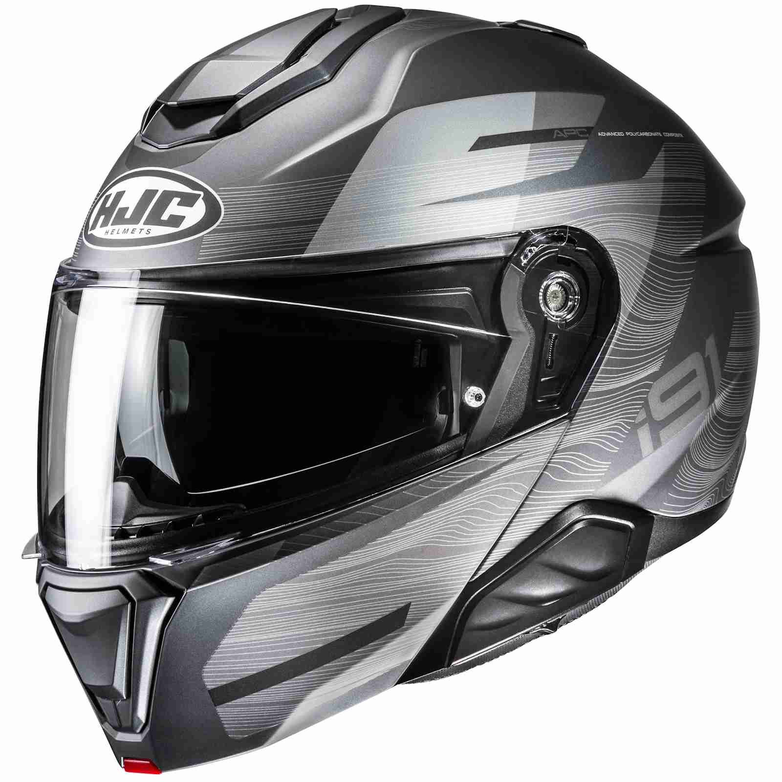 HJC Motorradhelm HJC i91 Dusk MC5SF Klapphelm Grau M (1er Set)