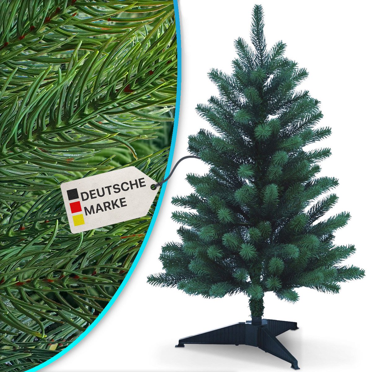 NYVI Künstlicher Weihnachtsbaum Weihnachtsbaum NYVI-Xmas Premium 85cm Spitzguss Künstlich & Lebensecht, Künstlicher Tannenbaum mit Ständer, B1 Schwer entflammbar