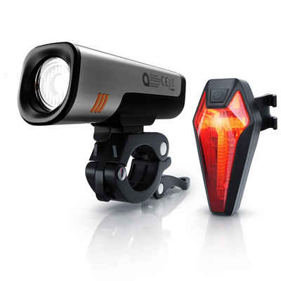 Aplic Fahrradbeleuchtung, StVZO Fahrradlampenset, 2600mAh Frontlicht & 180mAh Rücklicht, 40 Lux