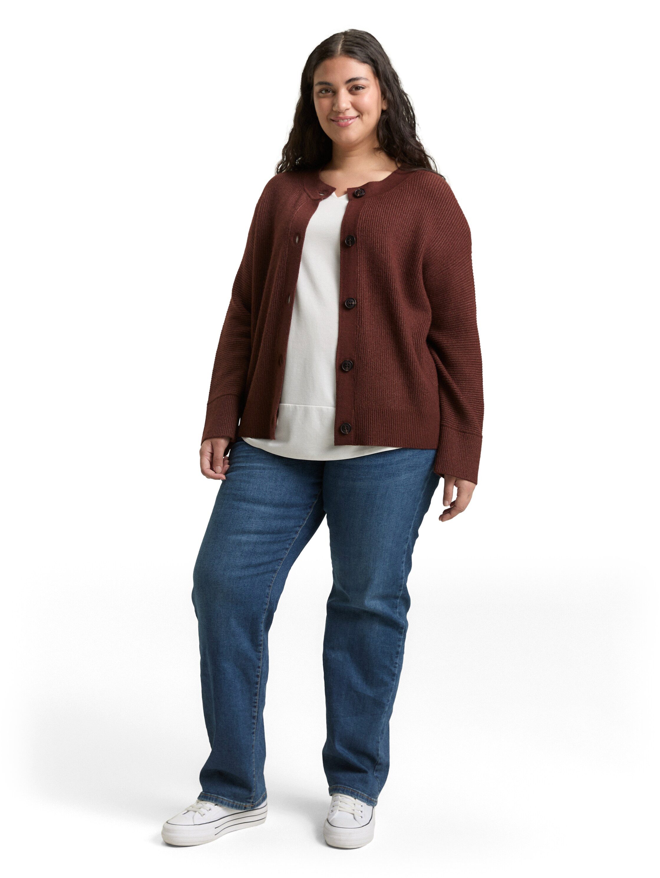 TOM TAILOR PLUS Cardigan mit Rippbündchen
