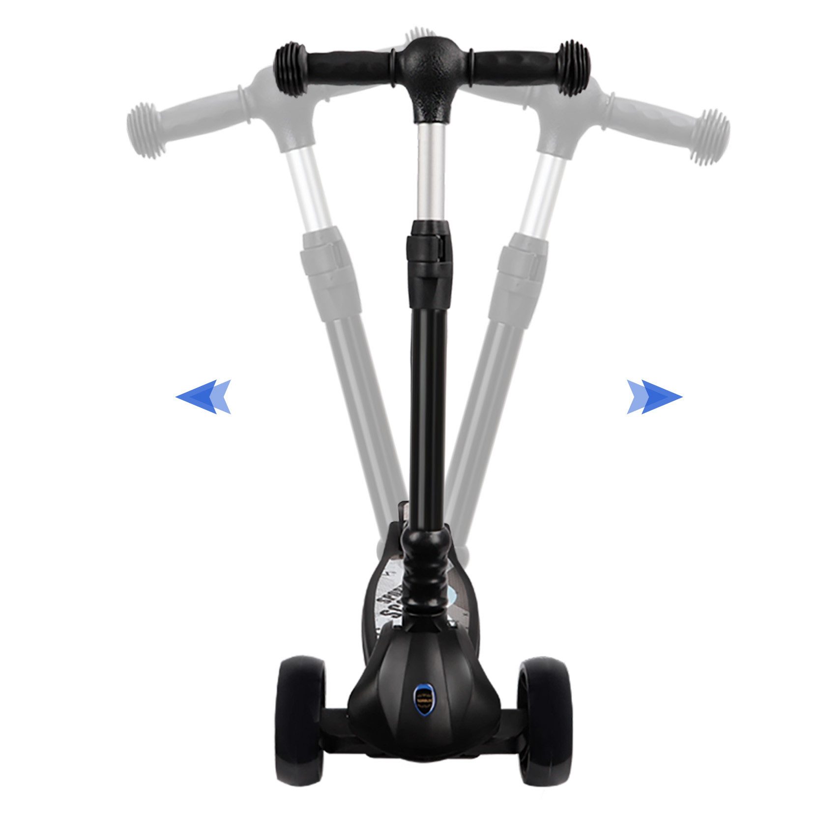 OUNUO Dreiradscooter Höhenverstellbarer Kinderroller mit LED-Rädern für Kinder ab 3 Jahren