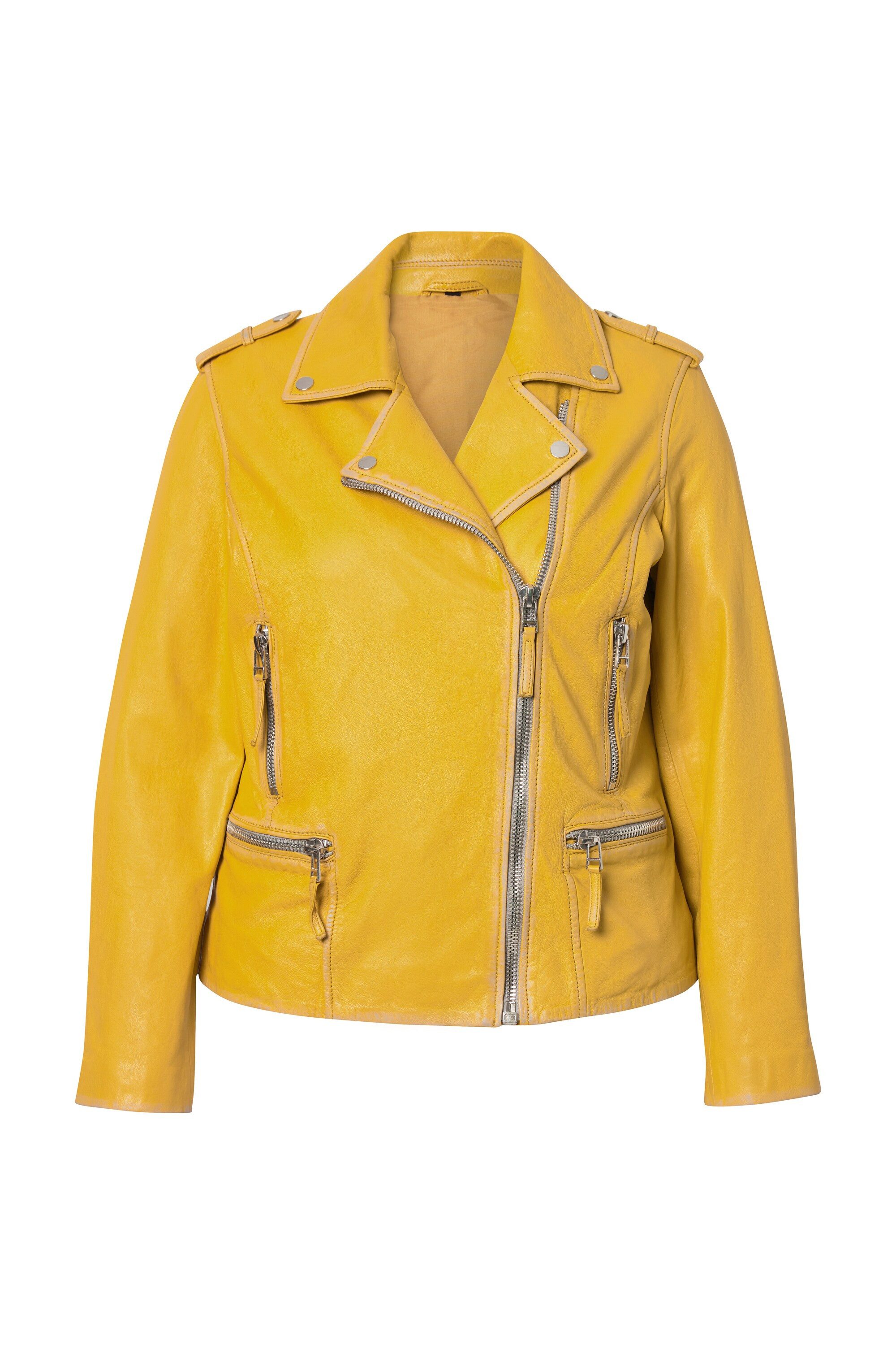 Angel of Style Lederjacke Leder-Bikerjacke echtes Leder Farbe Langarm günstig online kaufen