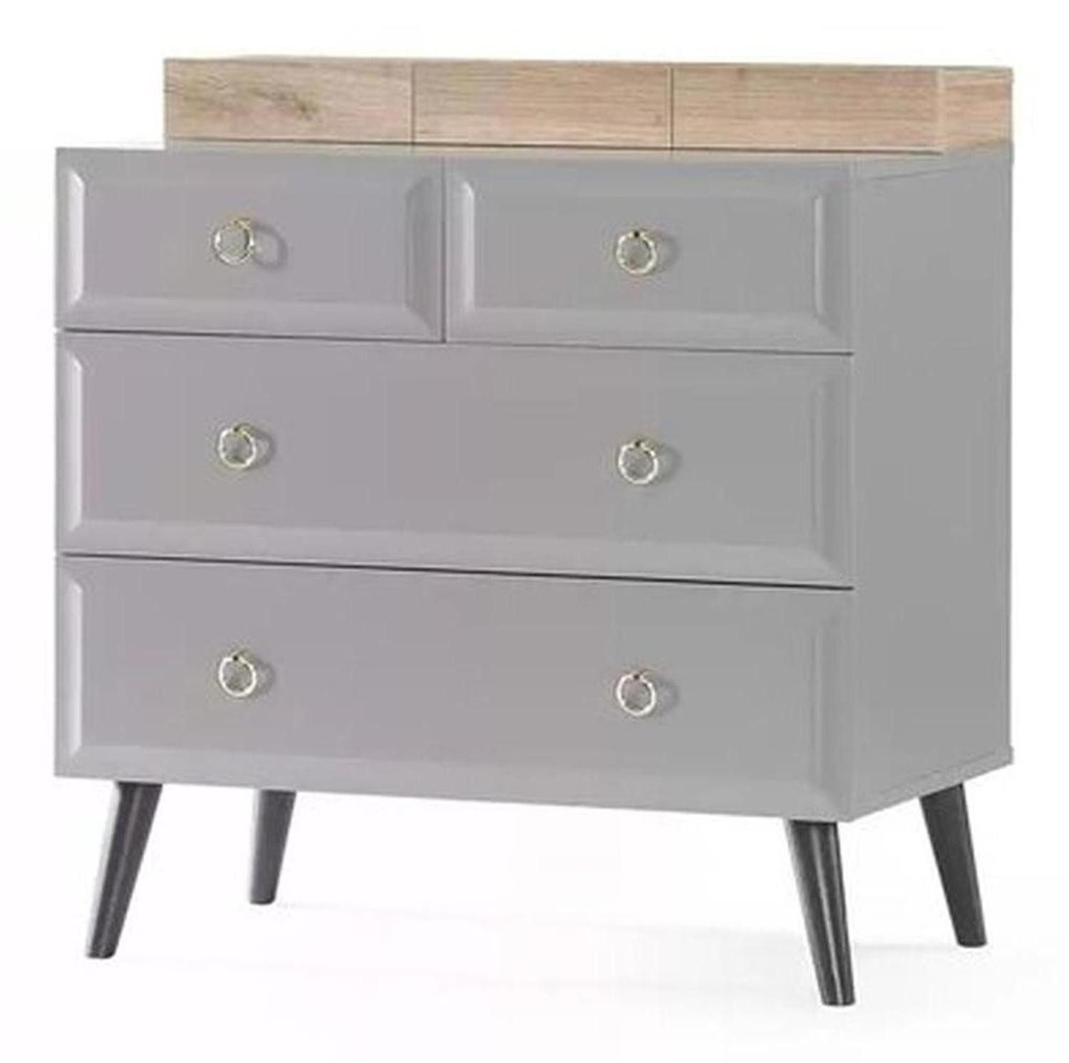 Xlmoebel Schubkastenkommode Graue Holz-Kommode für das Jugendzimmer mit geräumigen Schubladen (Kommode, 1 St., Kommode), Hergestellt in Europa