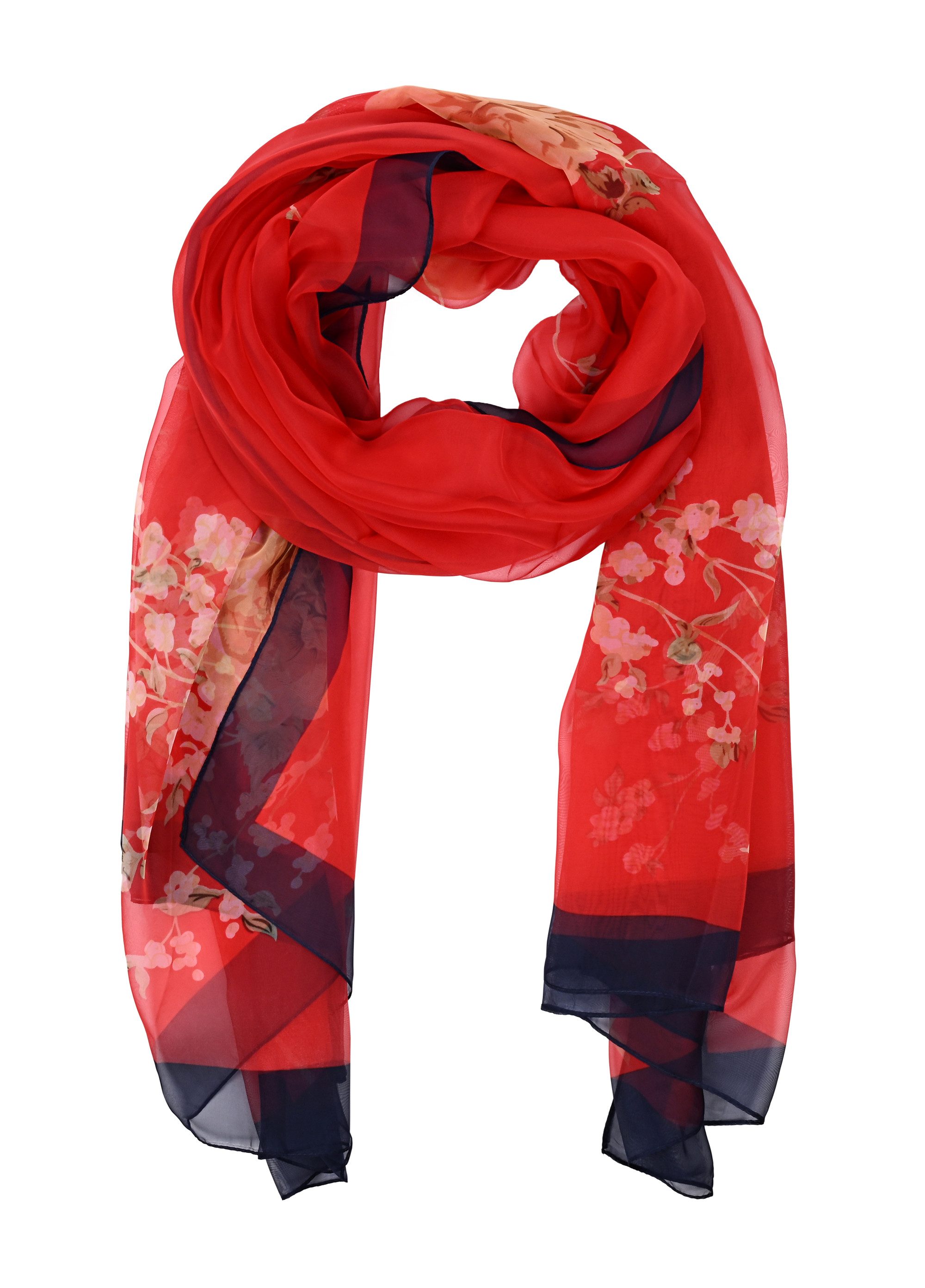 Modeschal Edler Dameschal mit femininem Blumenmuster