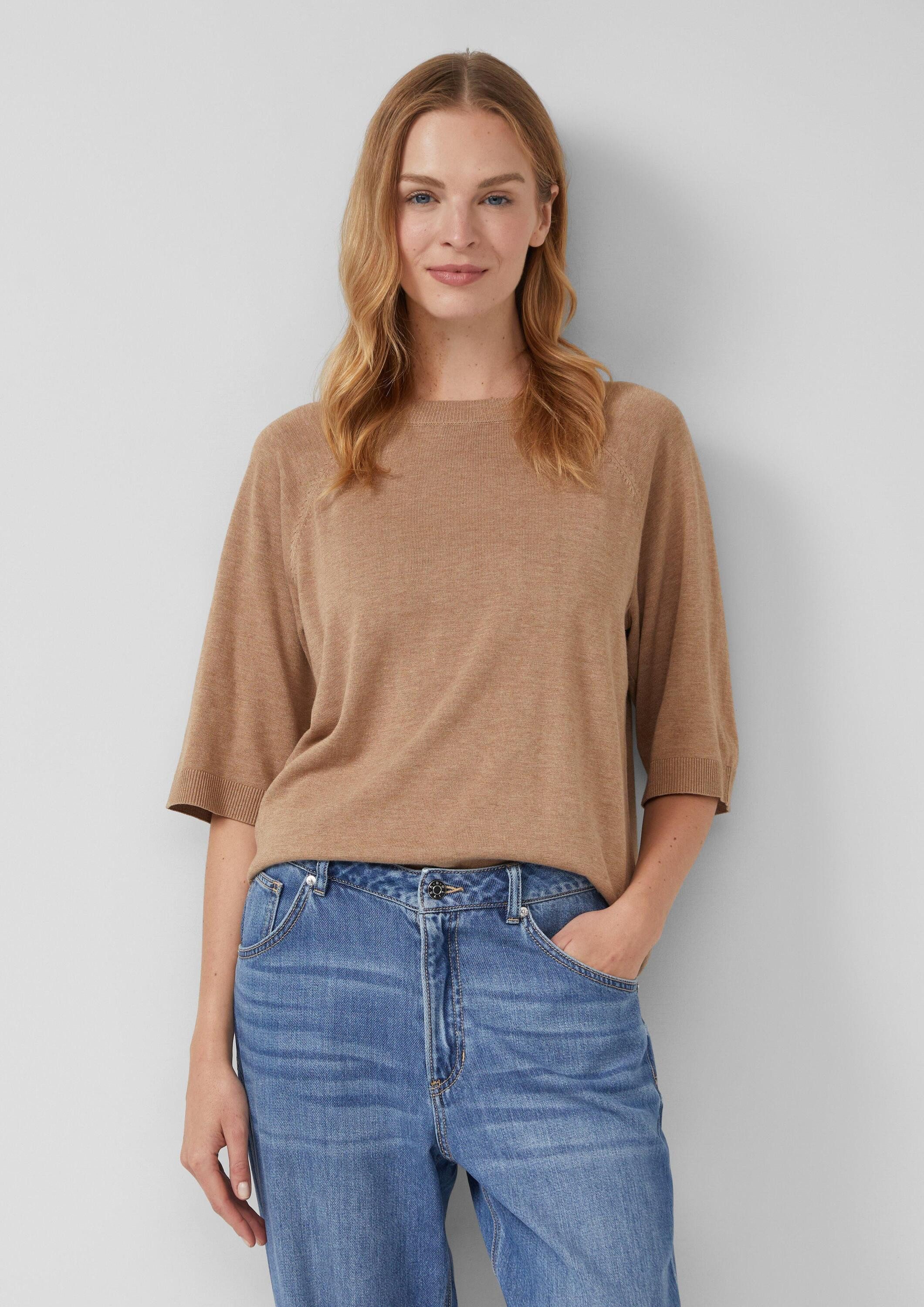 s.Oliver Kurzarmpullover Strickpullover Leichter Kurzarm-Strickpullover günstig online kaufen