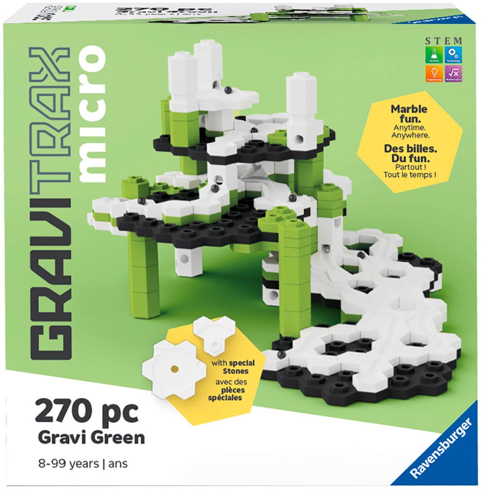 Ravensburger Kugelbahn-Bausatz GraviTrax micro - Gravi Green, (270-tlg), Made in Europe