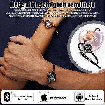 Cbei Bettelarmband Intelligentes Sensorarmband: Berührung,Licht&Vibration,Liebes Geschenk (2-tlg), Interaktives smart Paar-Armband