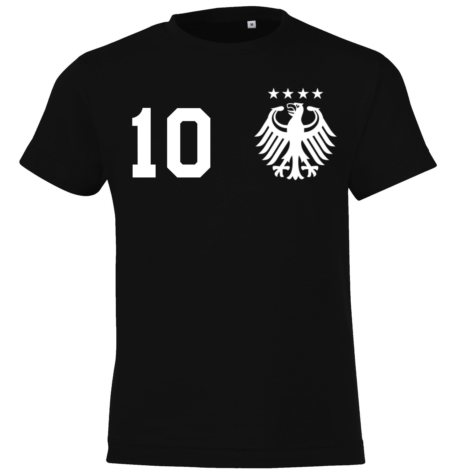 Youth Designz T-Shirt Deutschland Kinder T-Shirt im Fußball Trikot Look mit trendigem Motiv Schwarz