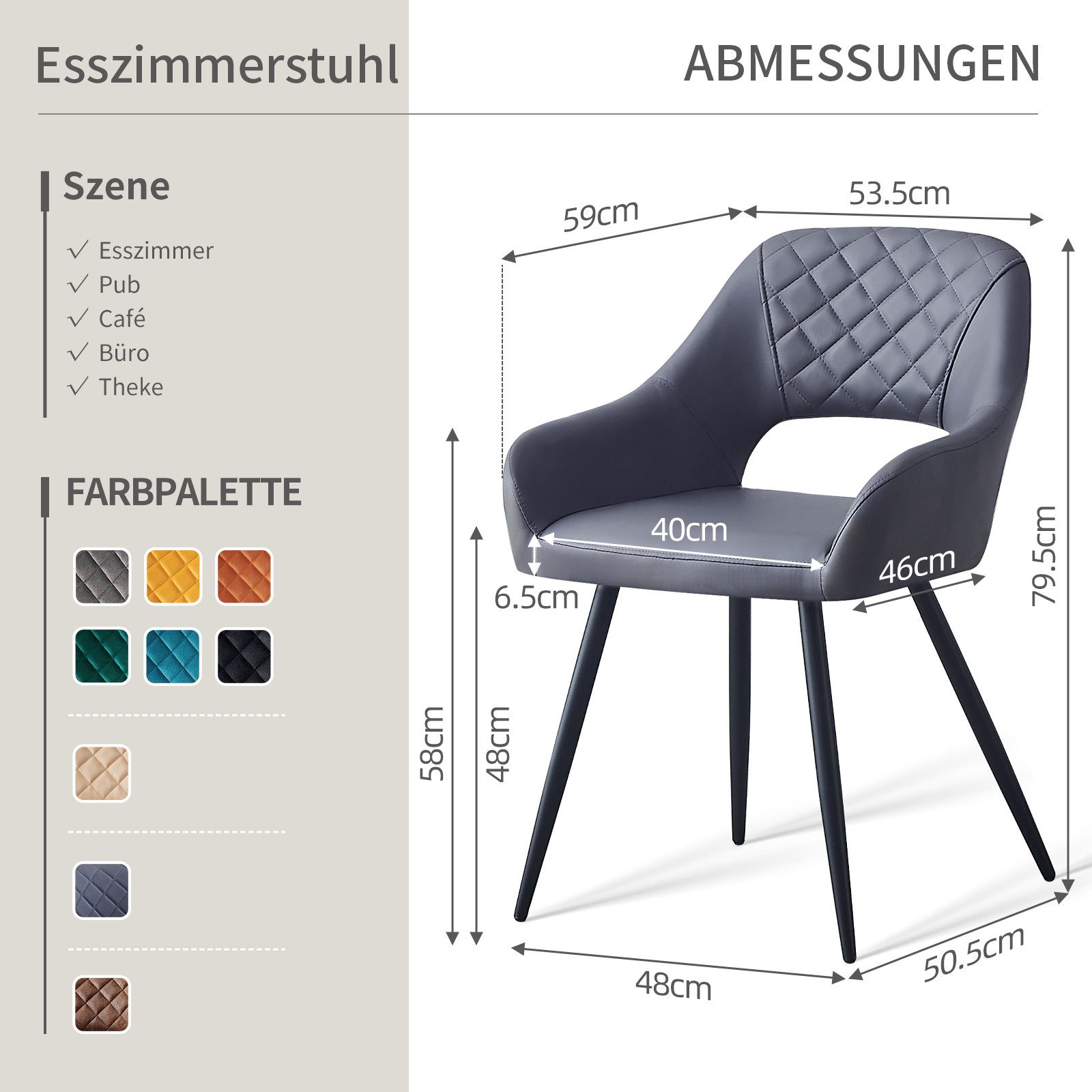 JYMTOM Esszimmerstuhl gepolsterter Sitz mit offener günstig online kaufen