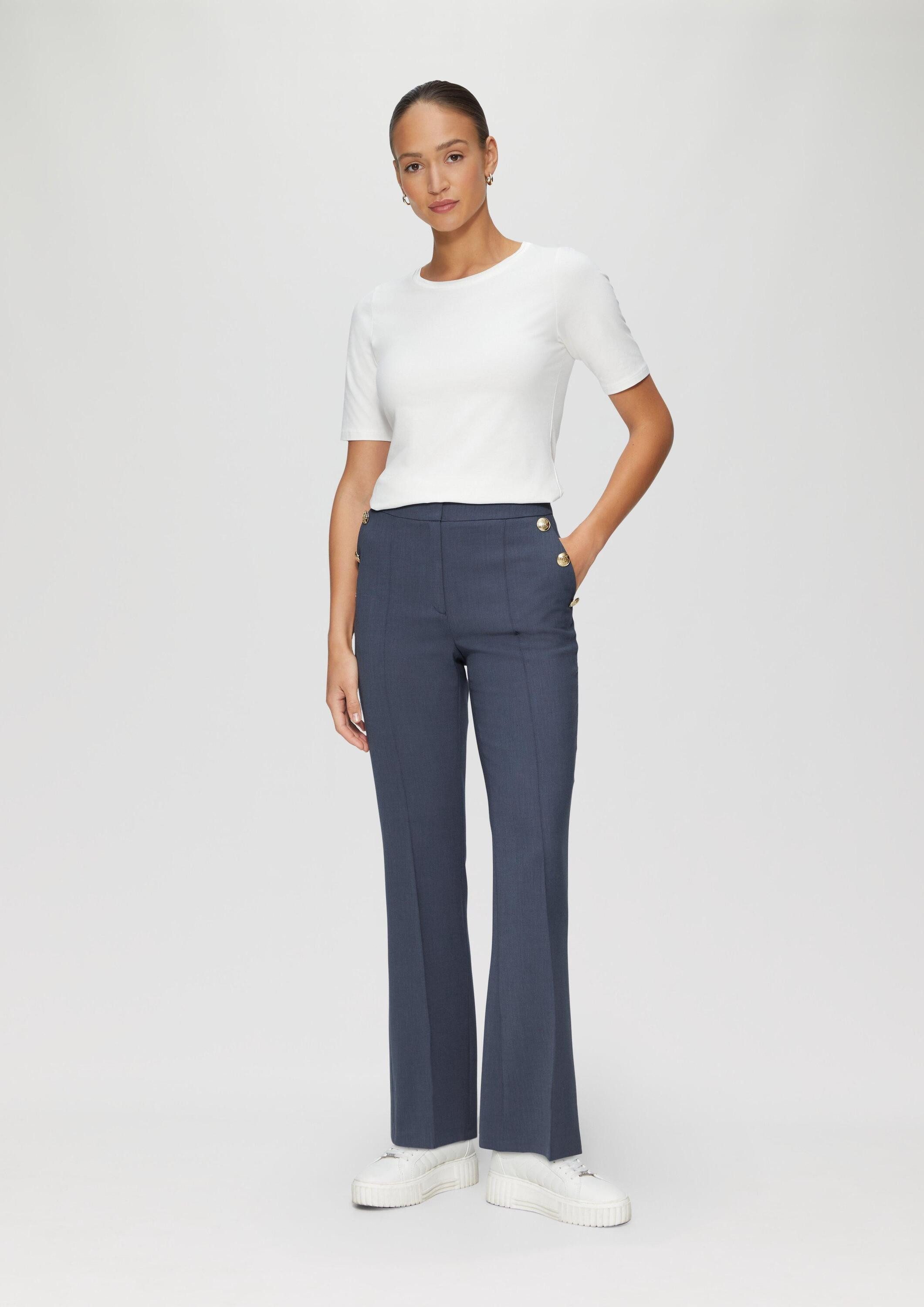 s.Oliver Chinos Hose Hose mit hohem Bund und dekorativen Knöpfen günstig online kaufen