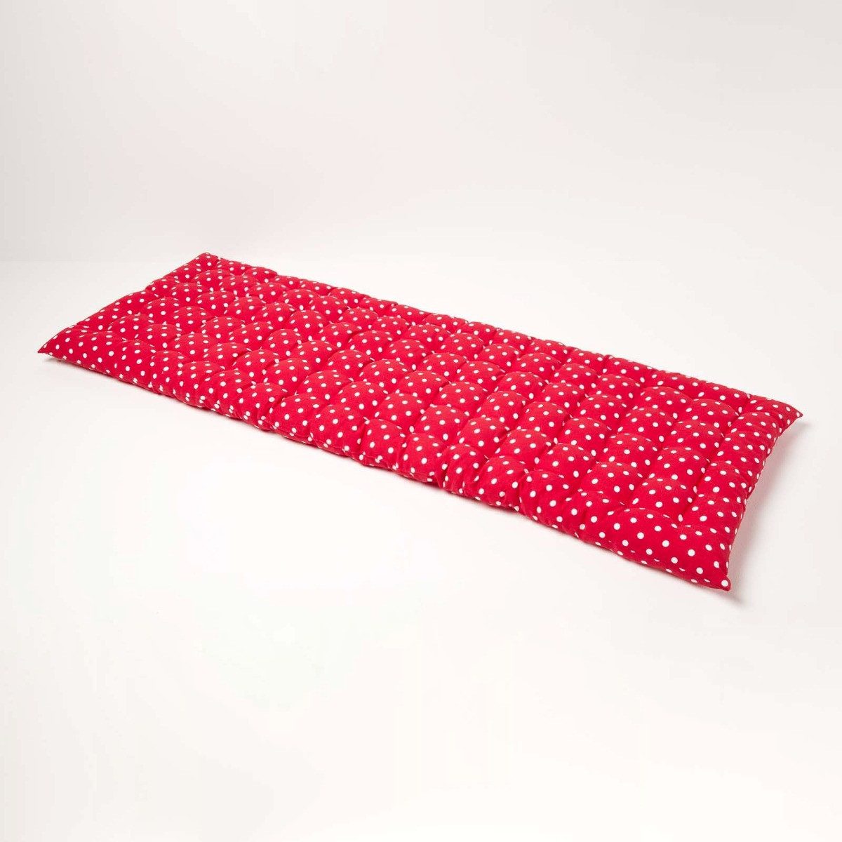 Homescapes Stuhlkissen 3-Sitzer Bankauflage, 100% Baumwolle, rot