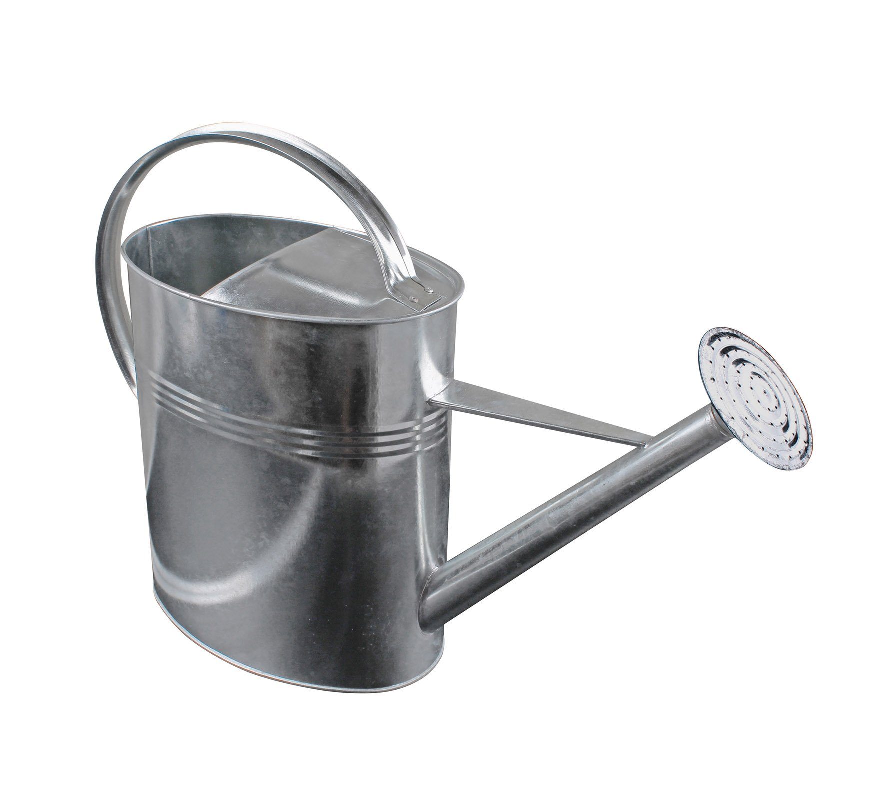 Spetebo Gießkanne Gießkanne verzinkt für Innen und Außen - 10 Liter (Packung, 1-tlg., abschraubbarer Brausekopf), Metall Blumengießkanne