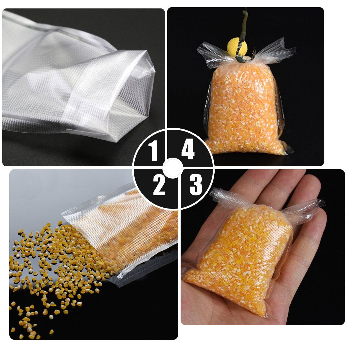 Croch Köderfischeimer PVA Mesh, (300-tlg), PVA Netz wasserlöslich für köder für Karpfen 37MM x 5M mit Plunger