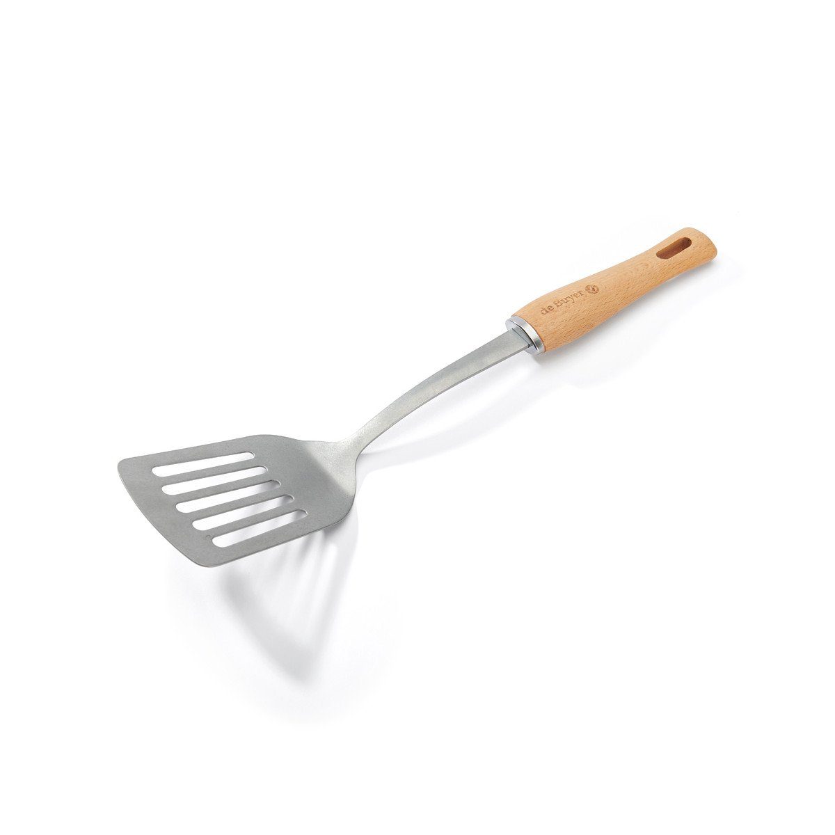 de Buyer Pfannenwender B Bois Utensilien, B Bois Wender geschlitzt - Edelstahl mit Holzgriff