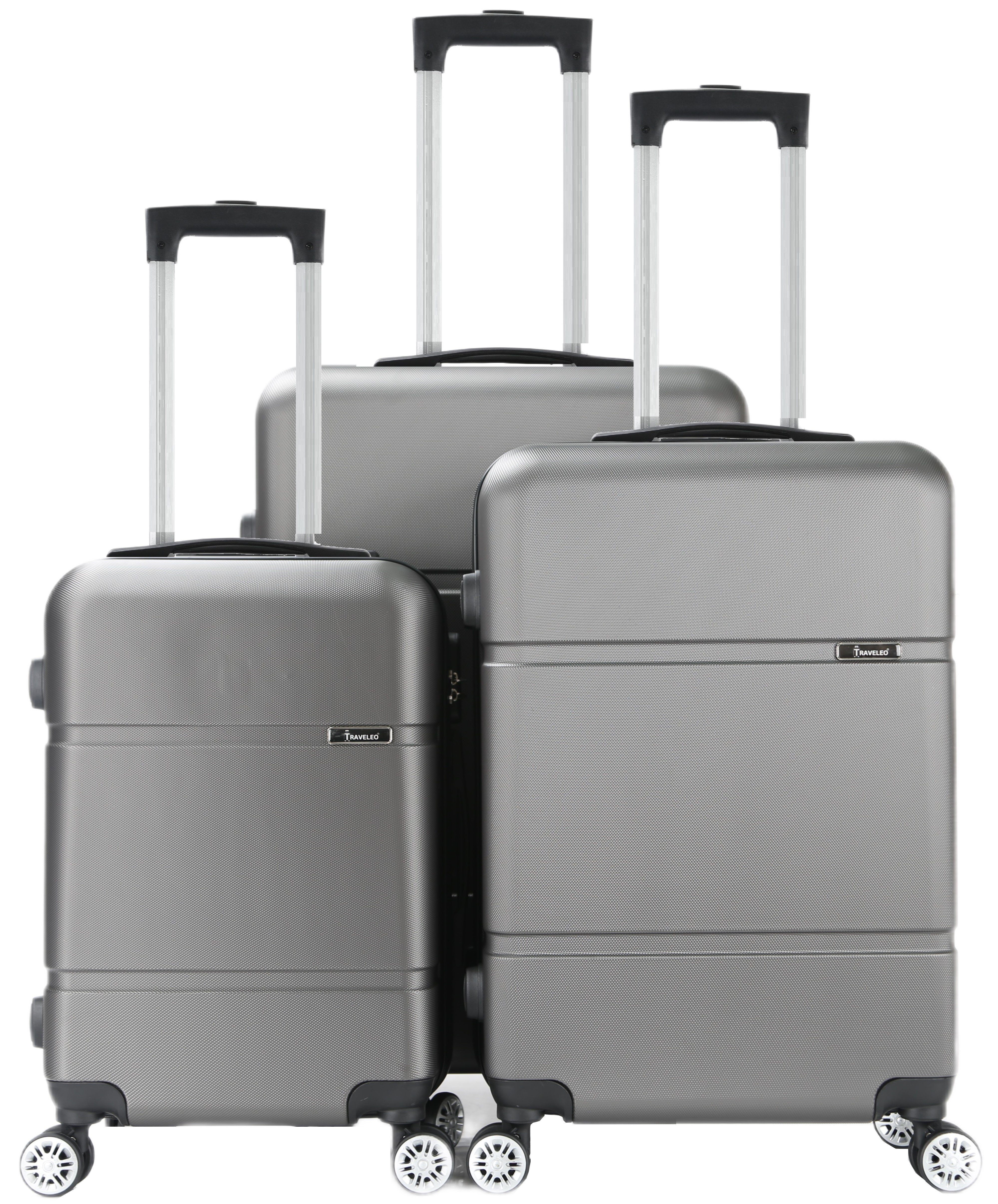 KESSMANN Kofferset Hartschalenkoffer Set 3 Teilig Kofferset S-M L XL mittel groß Koffer, 4 Rollen, (Koffer-Set, 3 tlg., Leichtgewicht Rollkoffer 360° Rollen Reisen Urlaub Reisekoffer Set), Trolley Gepäckset Hartschalenkoffer Urlaubskoffer Handgepäck Organizer