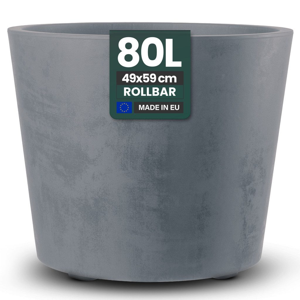 Kreher Pflanzkübel 'Millennium' in Naturstein Optik, 80 Liter, rollbar (Far günstig online kaufen