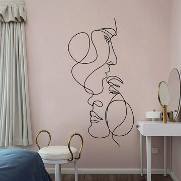 AUKUU Wandtattoo 29x56cm Abstrakte Charakterlinie Wandaufkleber, Schlafzimmer Zimmer minimalistischer Stil Heimdekoration