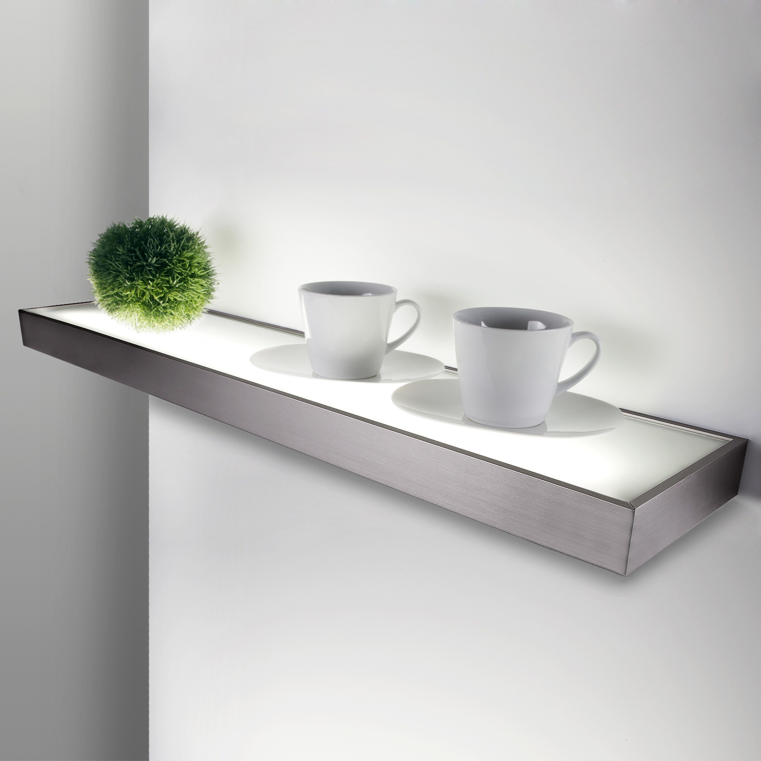 SO-TECH® LED Unterbauleuchte Leuchtregal Dallas - "Design trifft auf Funktion", 450 x 200 mm Edelstahloptik inkl. 4 W LED-Leuchte – Bild 4 von 5