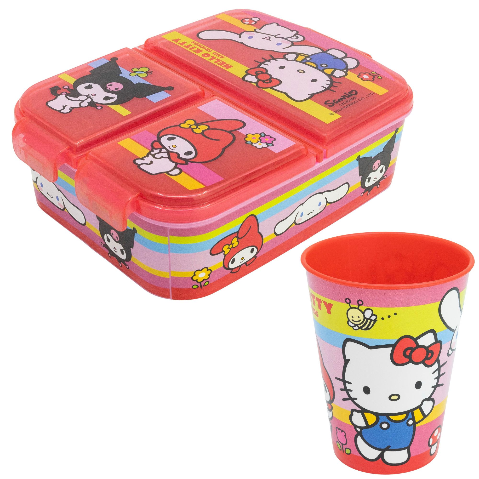Hello Kitty Lunchbox Hello Kitty Kinder Lunch Set – 3-Kammer Brotdose & Кружки, (2-tlg., Spar-Set)