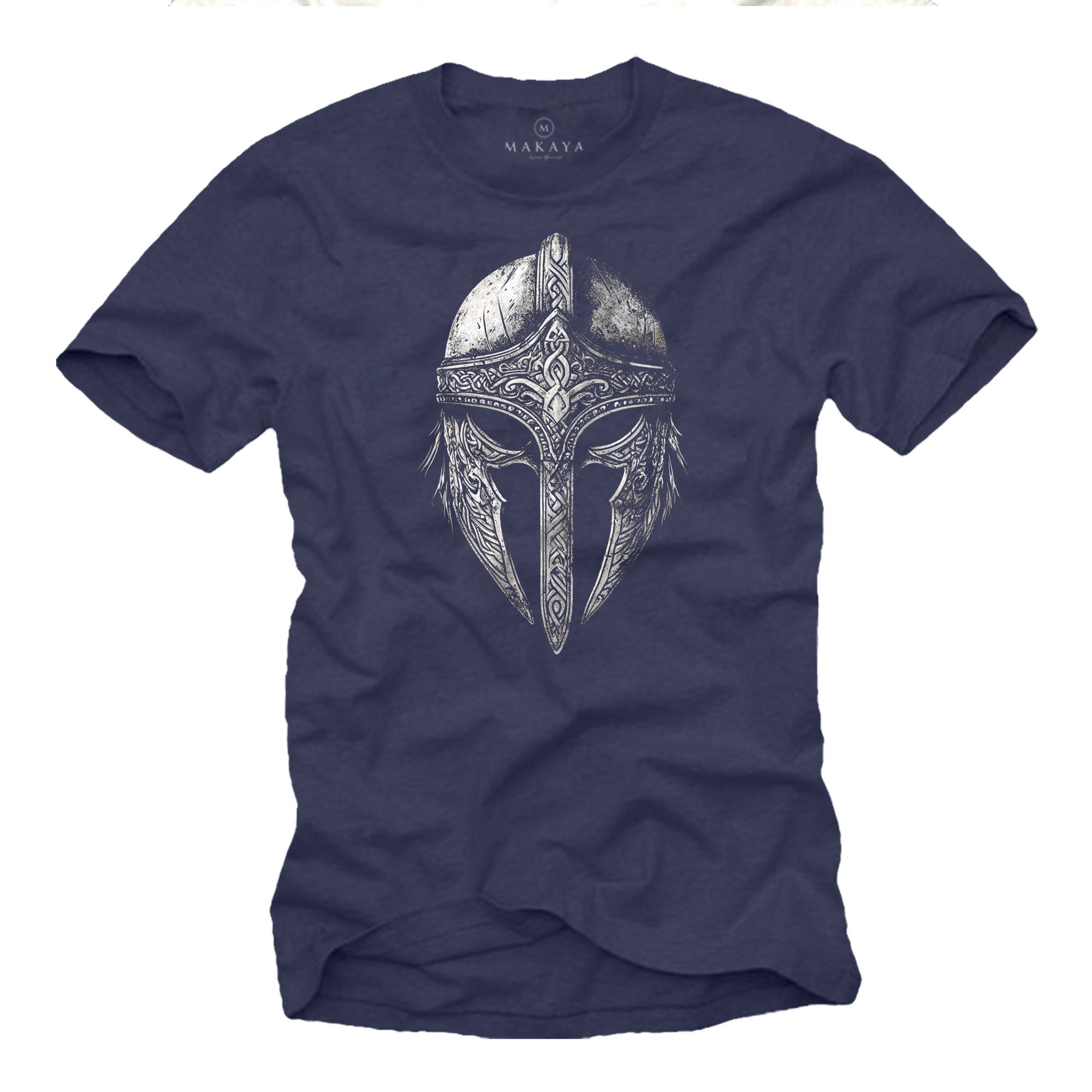 MAKAYA T-Shirt Wikinger Aufdruck Helm Motiv günstig online kaufen