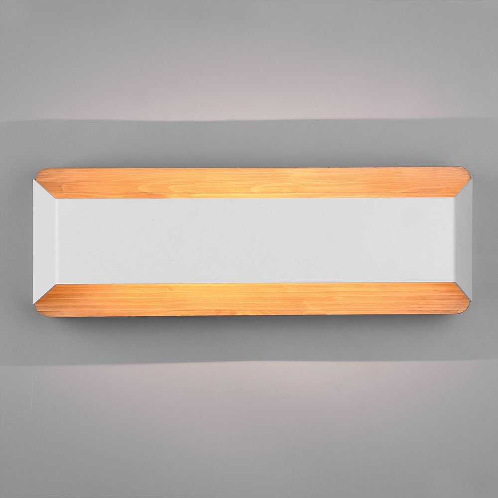 etc-shop LED Wandleuchte, LED-Leuchtmittel fest Holzlampe Wohnzimmer Wandlampe Warmweiß, Dimmer Wandleuchte Switch verbaut