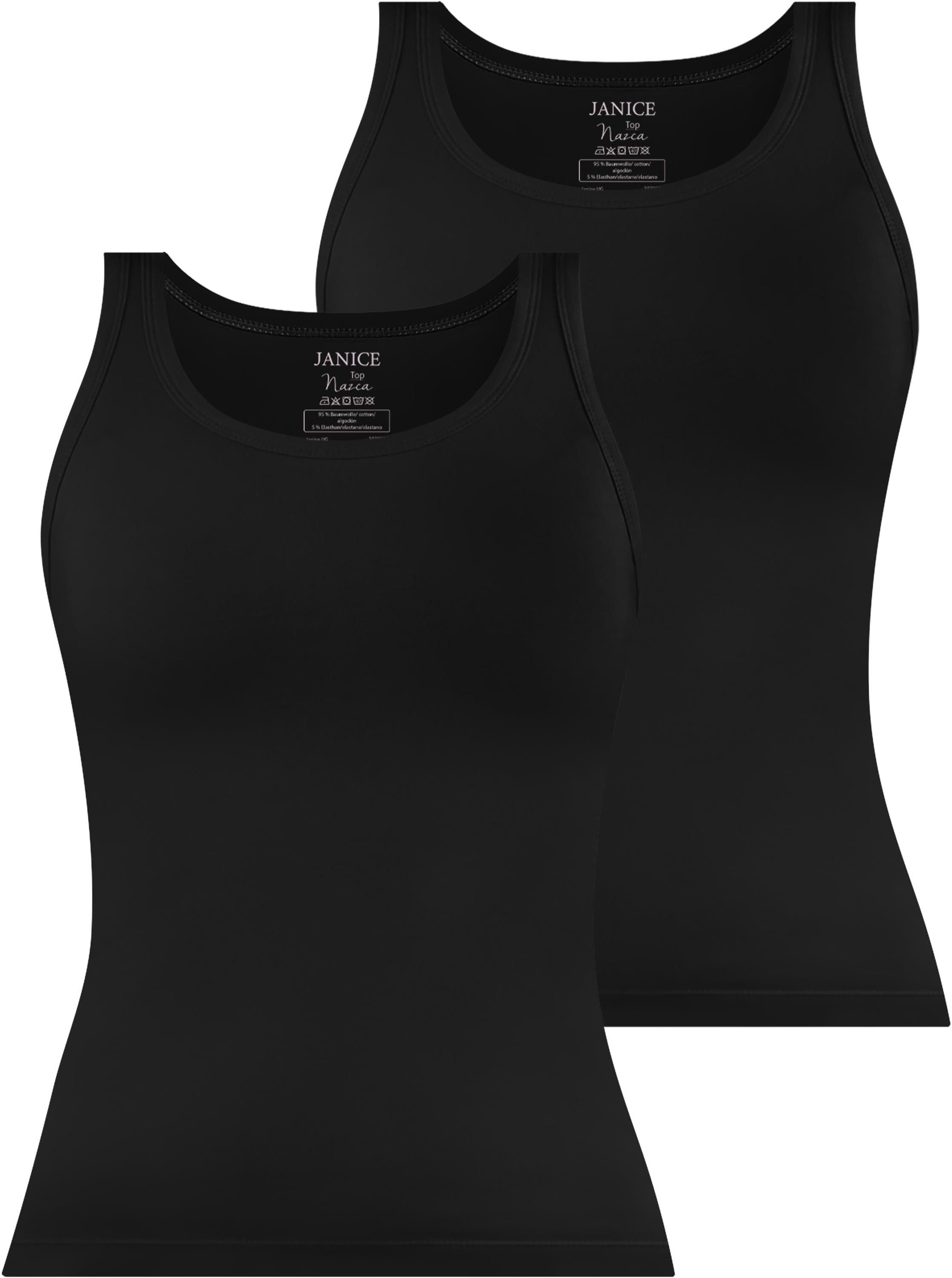 Janice Tanktop 2 x Damen Top Nazca Trägertop aus Baumwolle