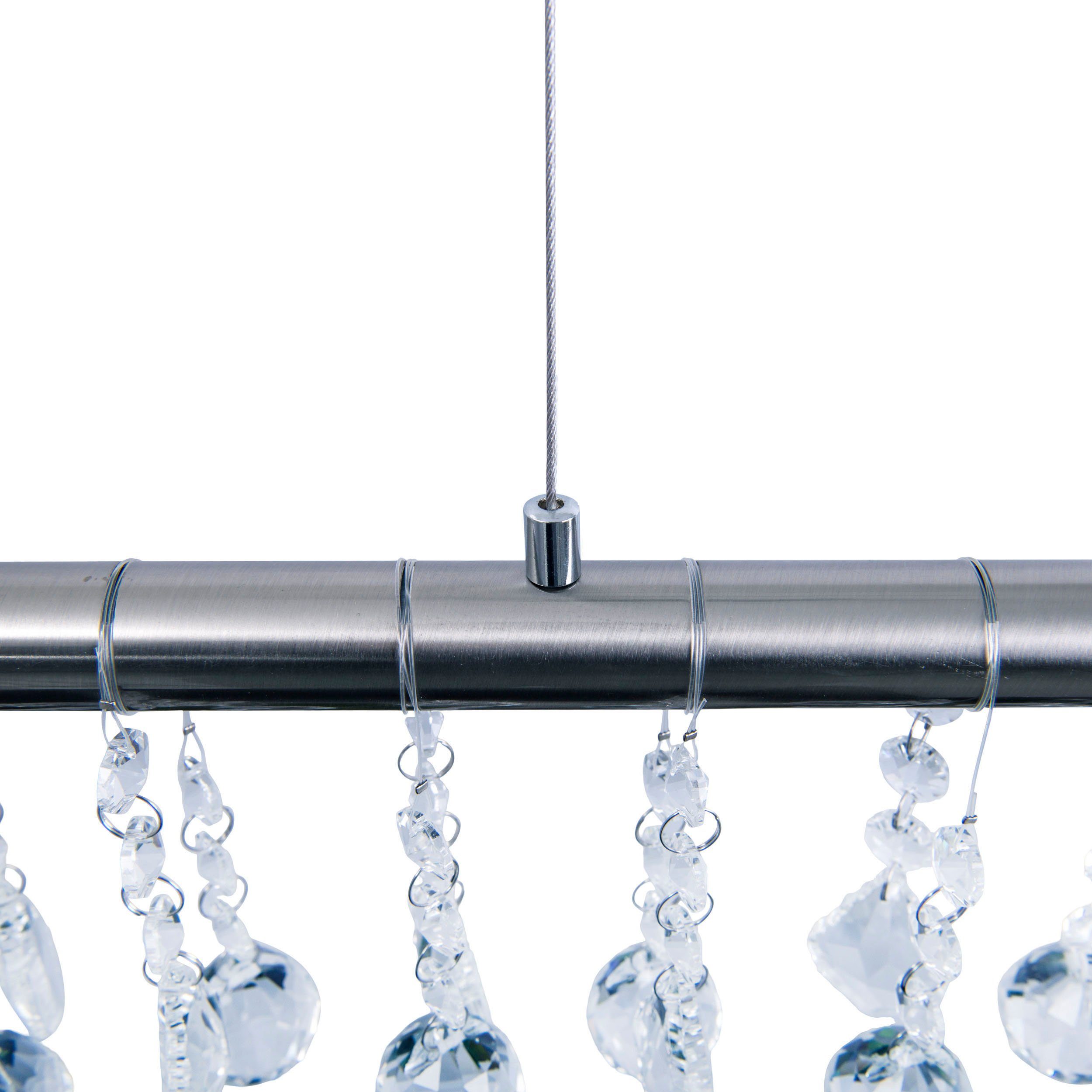 näve LED Pendelleuchte Nobilis, Dimmfunktion, LED fest integriert, Warmweiß, Hängeleuchte, dimmbar, warmweiß, L: 100cm, satin-nickel