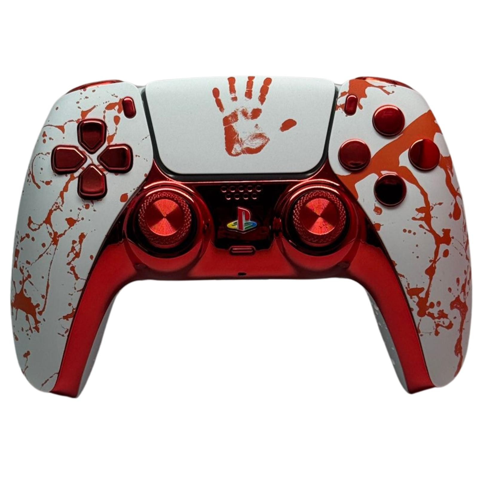 PS5 Design White Splatter, Digital Tasten & Mausklick Trigger PlayStation 5-Controller